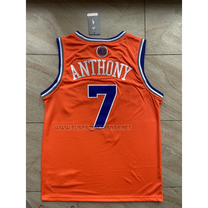 Camiseta Carmelo Anthony NO 7 New York Knicks Naranja